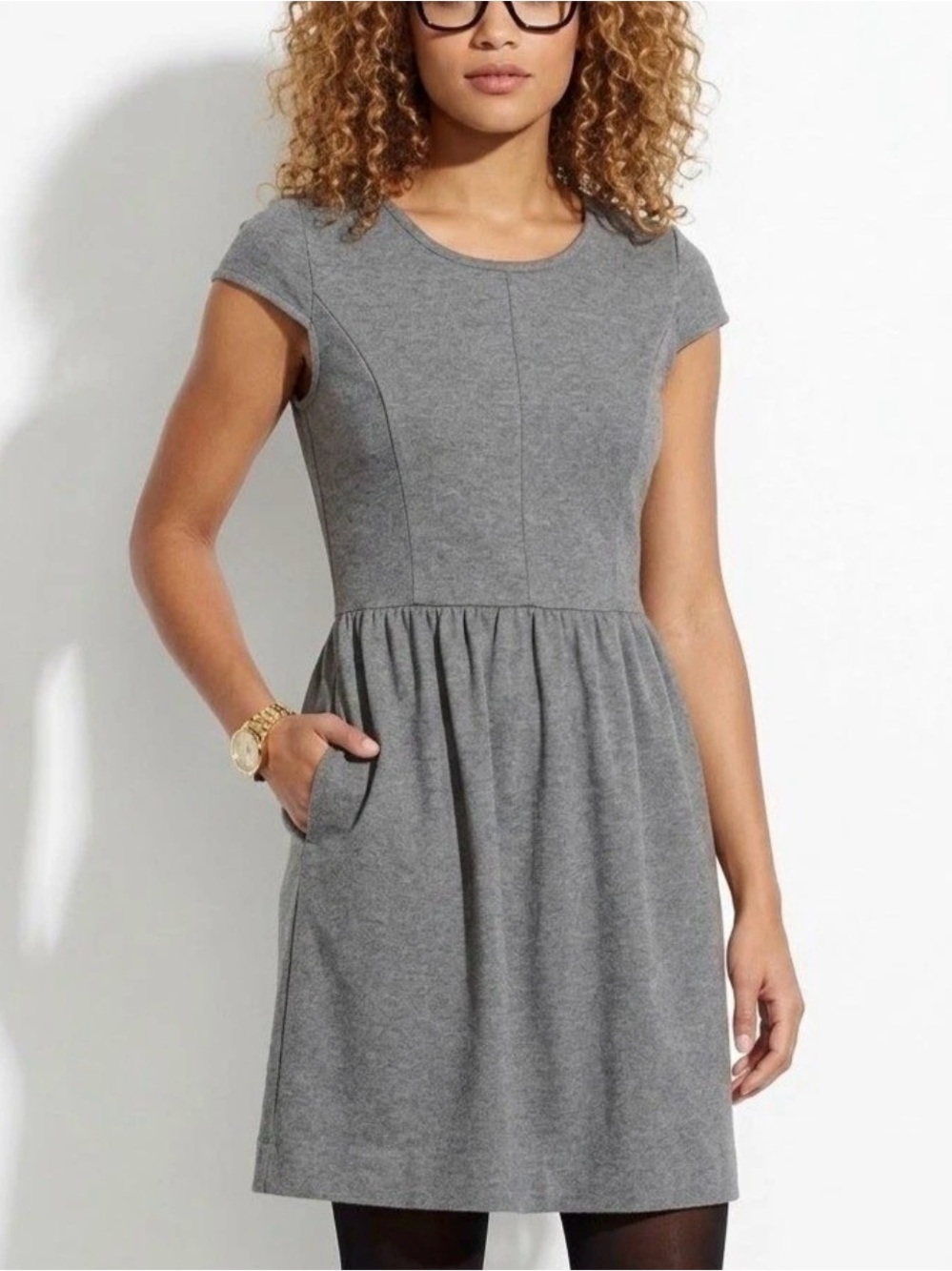 Madewell Ponte Screenplay Dress Gray Large Academia Preppy Dress